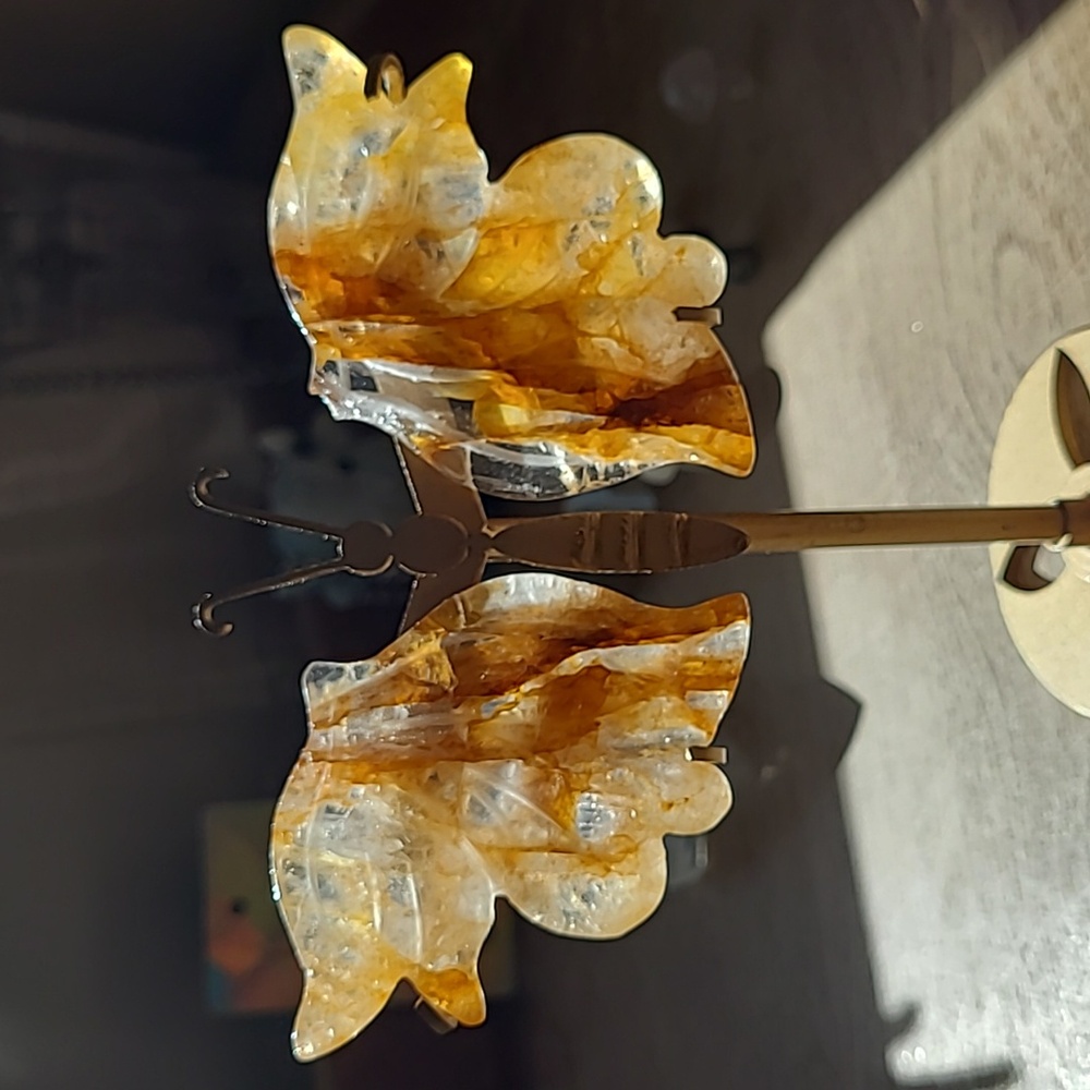 Golden Healer Butterfly Wings On Stand - Picture 2 of 2